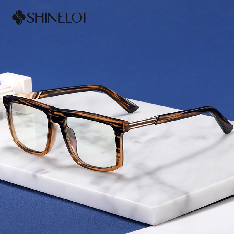 

93511 Technology Oriented Eyeglasses Frame Men Radiation Protection Leopard Print Glasses Hot Sale Male Eyewear Accessory