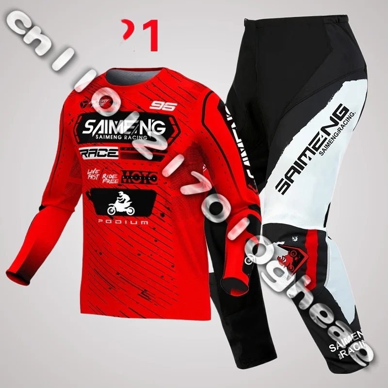 

Джерси и брюки для мотокросса, детский комплект снаряжения Enduro Saimeng, трикотажные штаны Mx, одежда для мотоцикла, Mtb Carracing, костюм для бездорожья E