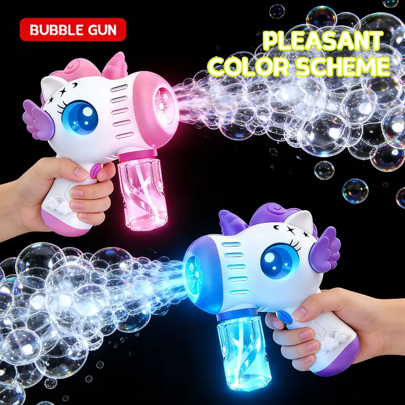 

Cartoon Horse Fully Automatic Bubble Blowing Toy Handheld Electric Bubble Machine Outdoor Party Games Children Birthday Gifts