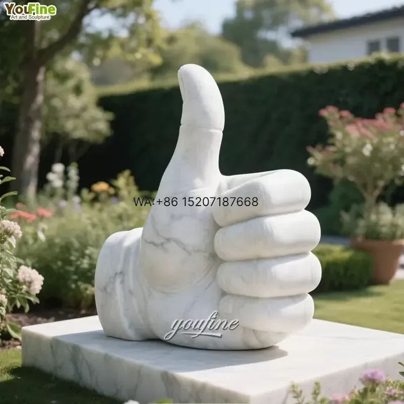 Wmwmnu for Personalized Outdoor Garden Custom Marble Hand Sculpture Artwork