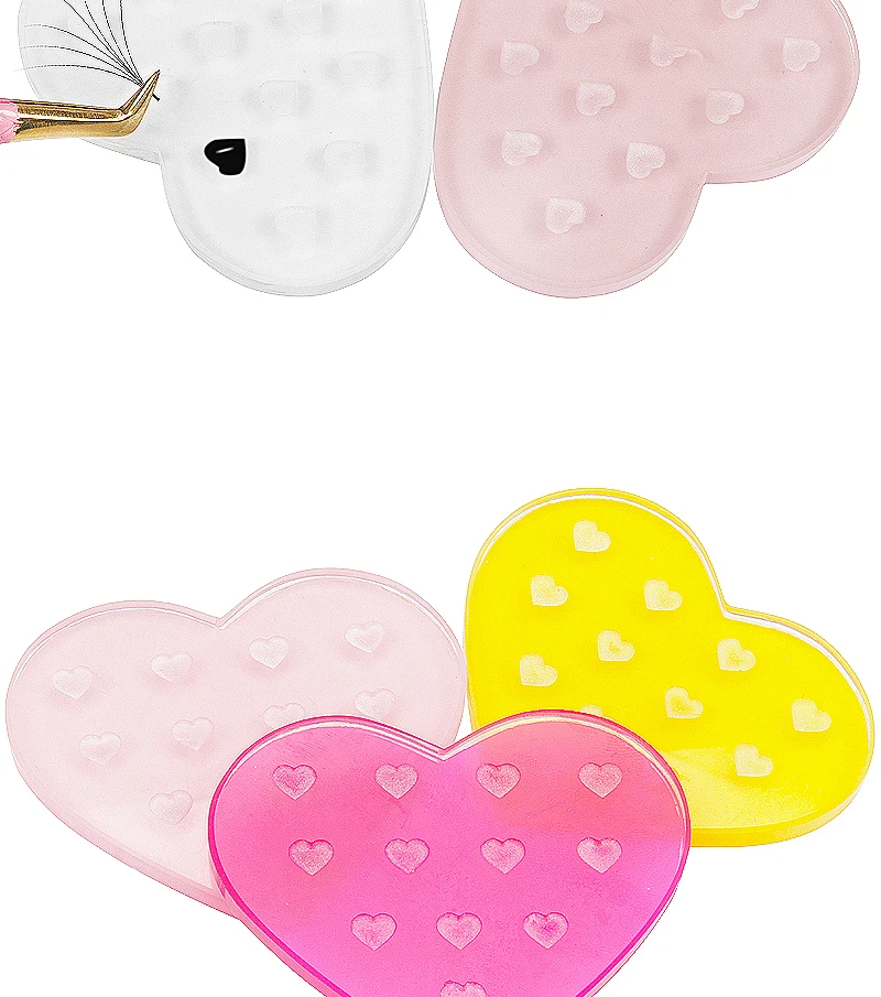 1 stücke Herz Glas Dichtung Falsche Wimpern Ständer Kleber Halter Pad Wimpern Verlängerung Kleber Palette Paste Kleber Pad Make-Up-Tool – Detail 9