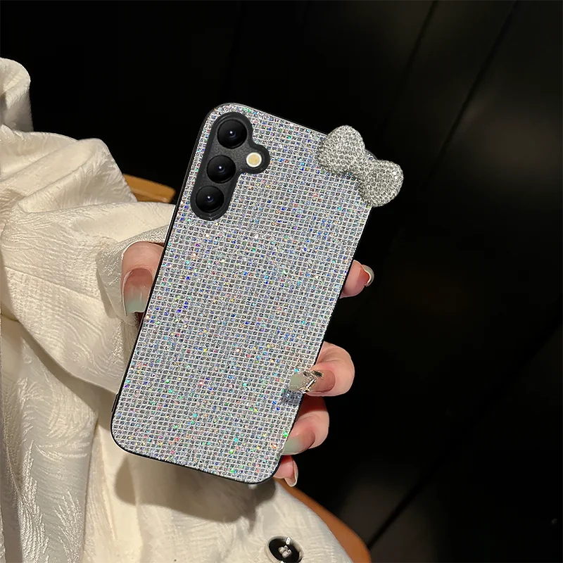 Luxuriöse Glänzende 3D-Kunstdiamant-Schleifenknoten-Handyhülle für Samsung Galaxy S26 Ultra S25 S24 S23 S22 Plus FE S25Edge Liebliche Weiche Schutzhülle – Detail 6