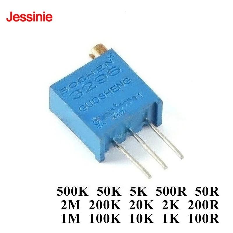 5pcs 3296 Trimmer Potentiometer 3296W Variable Resistor Adjustable Resistance 101 102 103 104 105 201 202 203 204 501 500 502