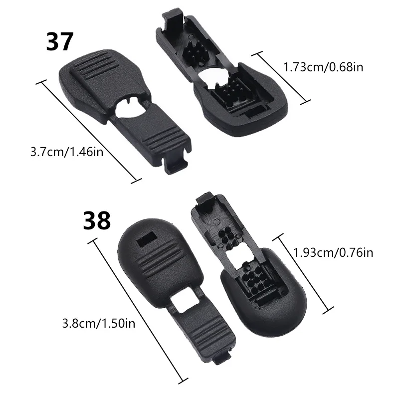 10pcs Zipper Pull Cord Ends Clip Lock Clamp Rope Paracord Tactical Backpack Bag Sportswear Shoelace Accessories Plastic