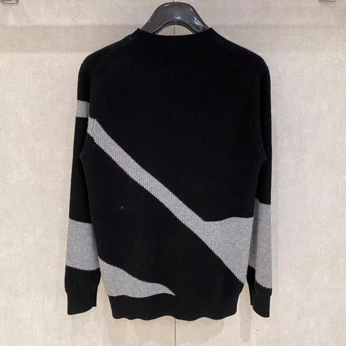 الرجال محبوك طويل Sve جولة Ne سترة اللون بلو تصميم بسيط ملابس غير رسمية شتاء جديد وصول مزيج الصوف مريح #4