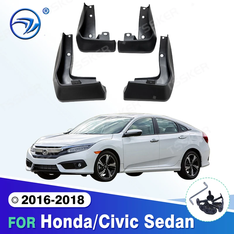 Frente traseira mud flaps para honda/civic sedan 2016 2017 2018 fender respingo guardas paralama mudflaps acessórios do carro