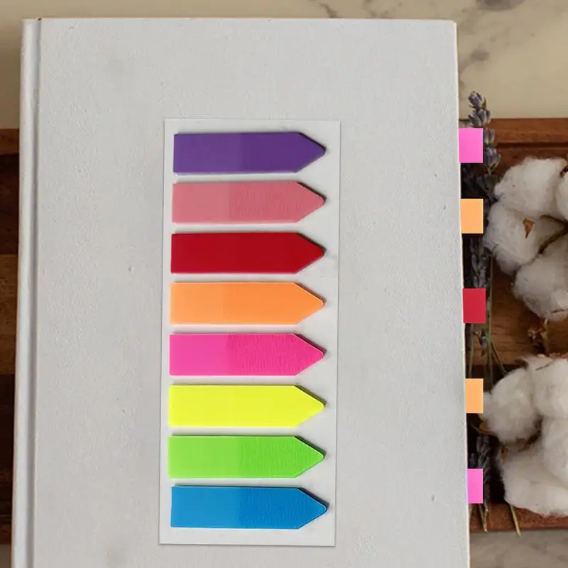 Schede per libri Schede per segnapagina a 8 colori Schede per indice adesive colorate Adesivi per schede indice fluorescenti trasparenti per notebook