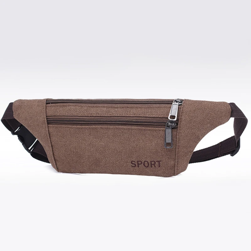 Canvas Fanny Pack Belt Bag for Women Men Travel Camping Hiking Running Phone Coins Pouch Casual Outdoor Waist Pack view 4