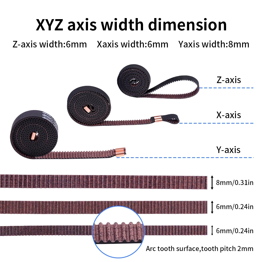 Für Anycubic Kobra 3 Combo Synchronriemen X-Achse Y-Achse Z-Achse 6 mm/8 mm Breite Gürtel Hochwertige 3D-Druckerteile für Kobra 3 – Detail 3