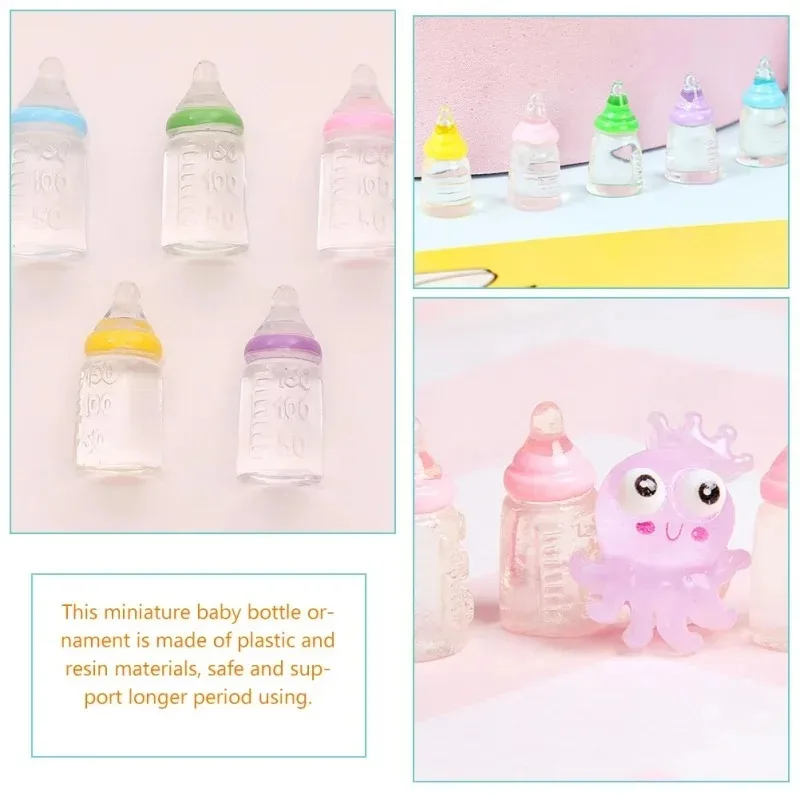 10Pcs 10*22mm Mini Milk Bottles, DIY Keychain Pendant & Dollhouse Accessories