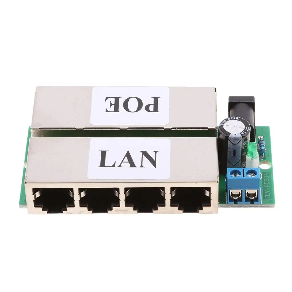 4 Ports POE Power Switch Passive Supply Module Combiner Splitter for Ethernet