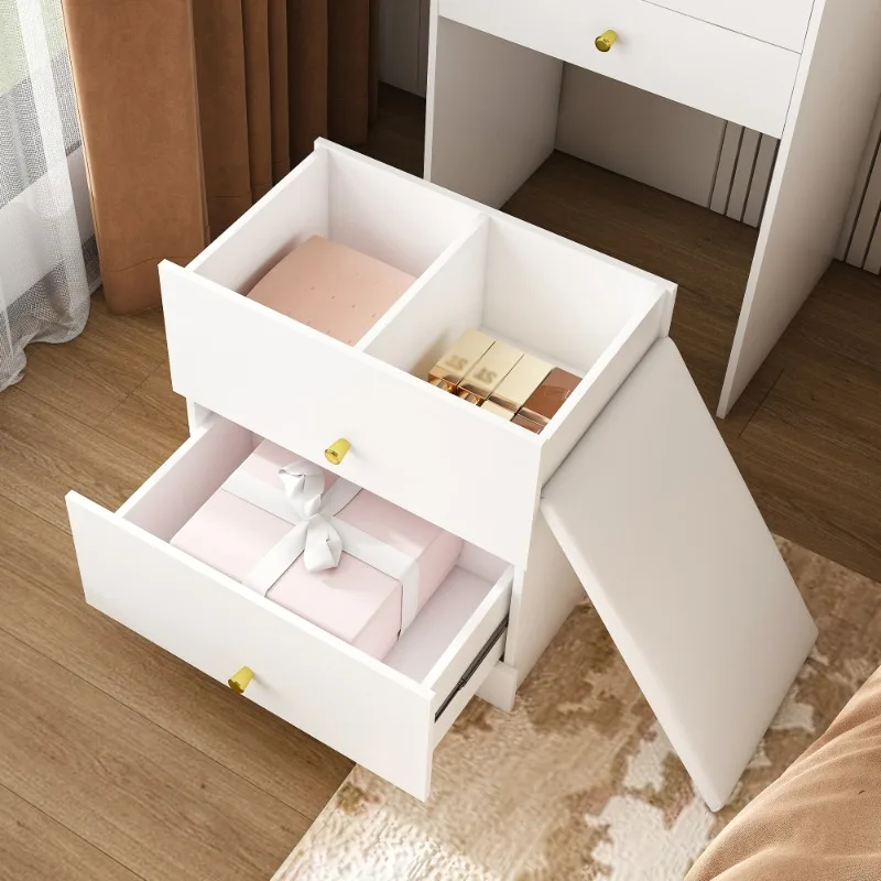 Carro de almacenamiento rodante blanco portátil con cajones, carrito organizador multifuncional para dormitorio, baño, cocina, organización del hogar
