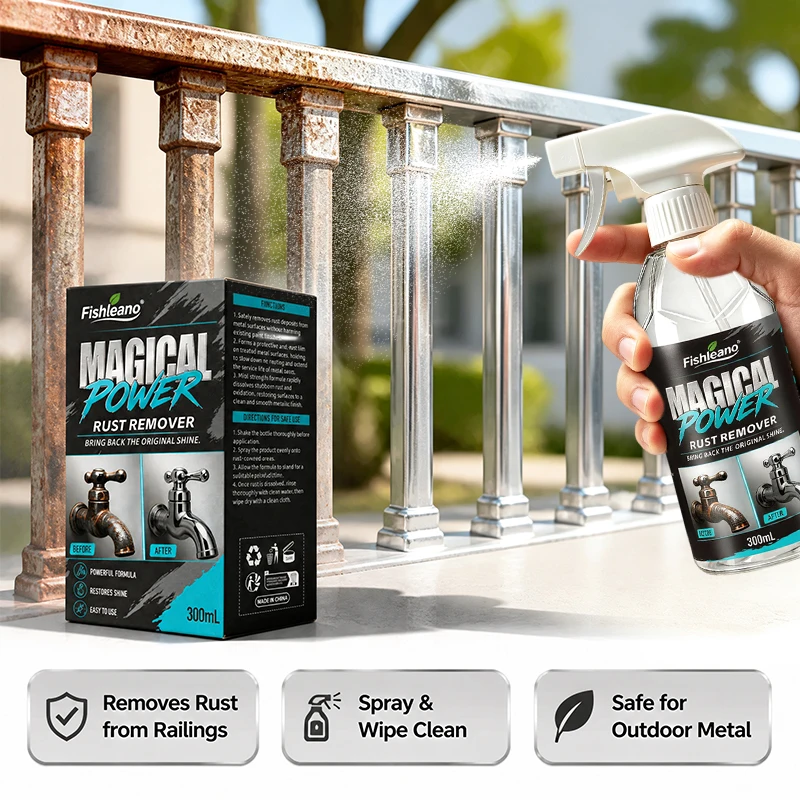 Magical Power Rust Remover Spray 300ml Deep Penetration Rust Dissolver Anti‑Rust Protection Restore Shine For Iron Steel Chrome