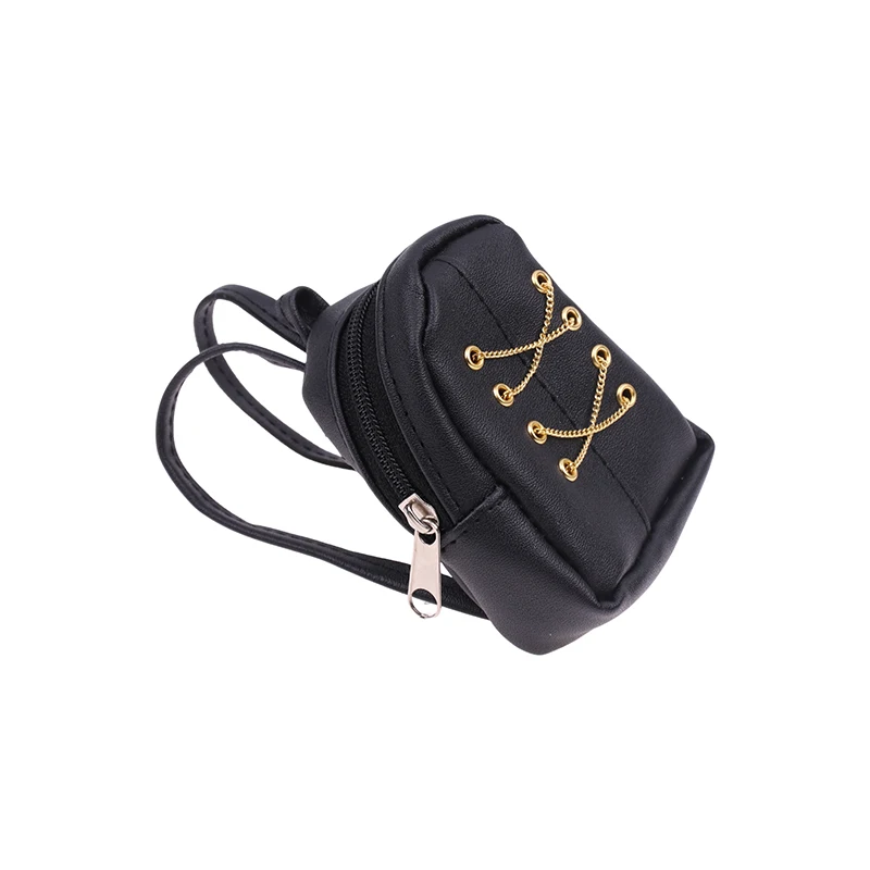 1:6 Dollhouse Miniature Backpack Chain Bag For 30cm Doll Decor Toy Luxury Bag Doll House Accessories Kids Pretend Play Toys