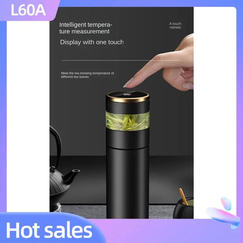 

L60A 2X Tea Infuser Vacuum Flask Temperature LED Display 450Ml Insulated Cup Stainless Steel Bottle Travel Coffee Mug