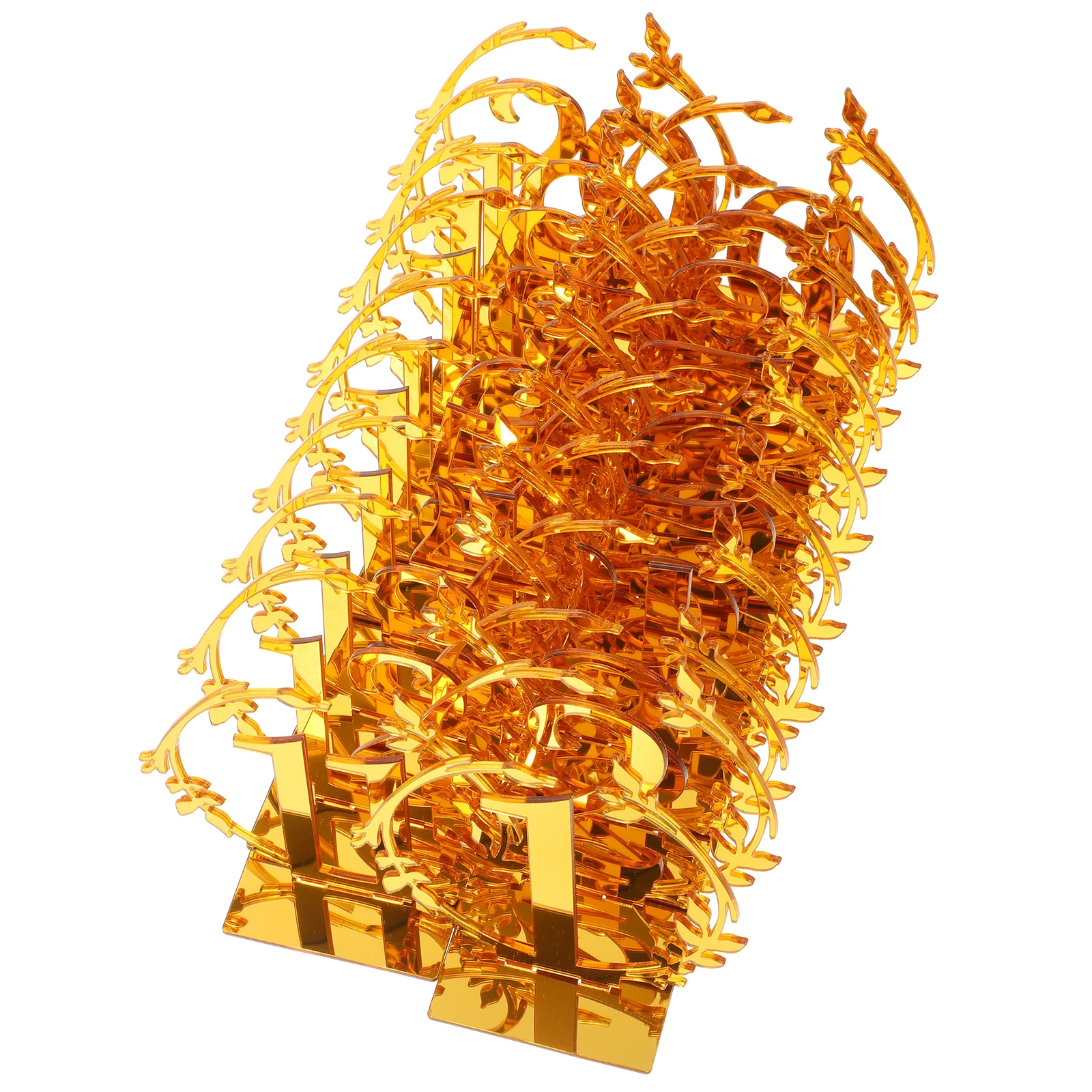 

20pcs Acrylic Table Numbers Wedding Seat Signs Banquet Decor Elegant Number Plates Reusable Chairs Markers Golden Color