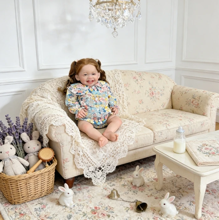 24 Inch Huge Size Reborn Baby Doll Mila with 3D Painted Skin & Visible Blue Veins Collectible Art Doll Gift for Girls