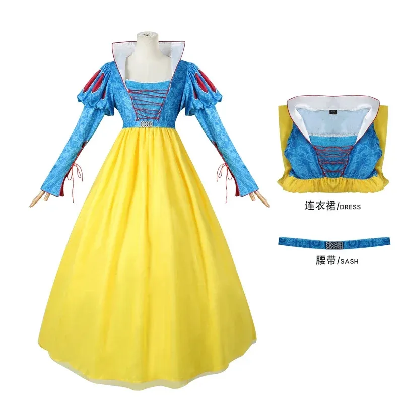 

Princess Snow Dress Cosplay Costume Halloween Carnival Birthday Party Ball Gown Princess Dress With Belt Fashion Dress
