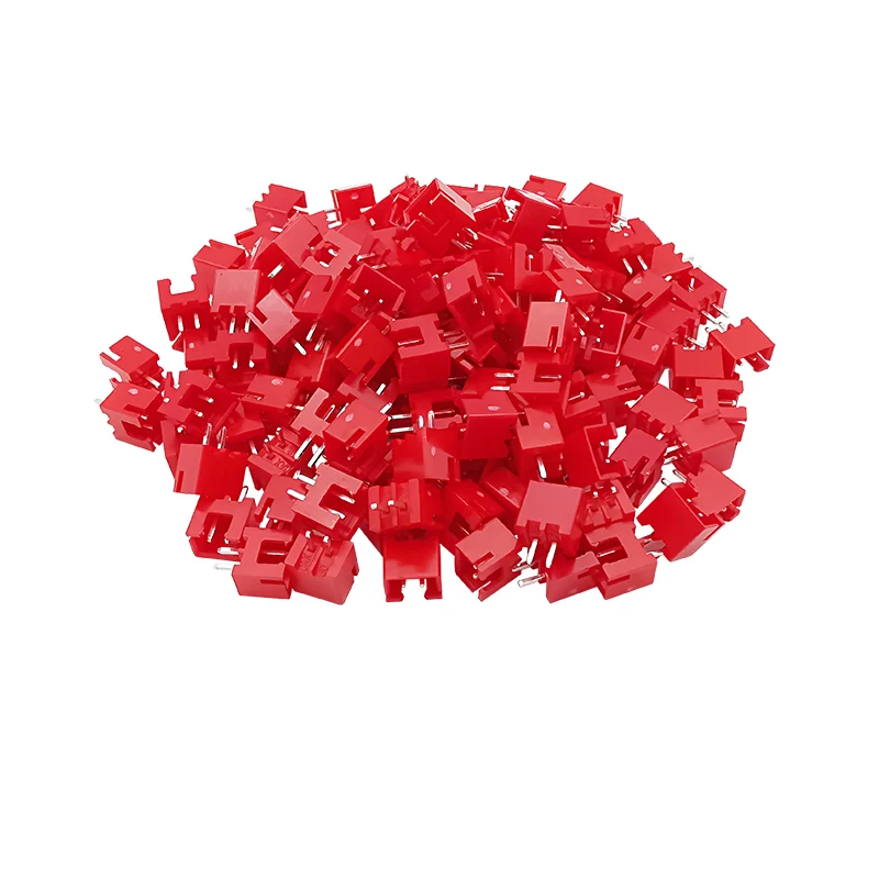 100Pcs/lot Red JST XH 2.54mm Pitch 2 Pin Male Plug Housing Header Connector XH2.54 2P Shell for PCB Electronic Circuit DIY