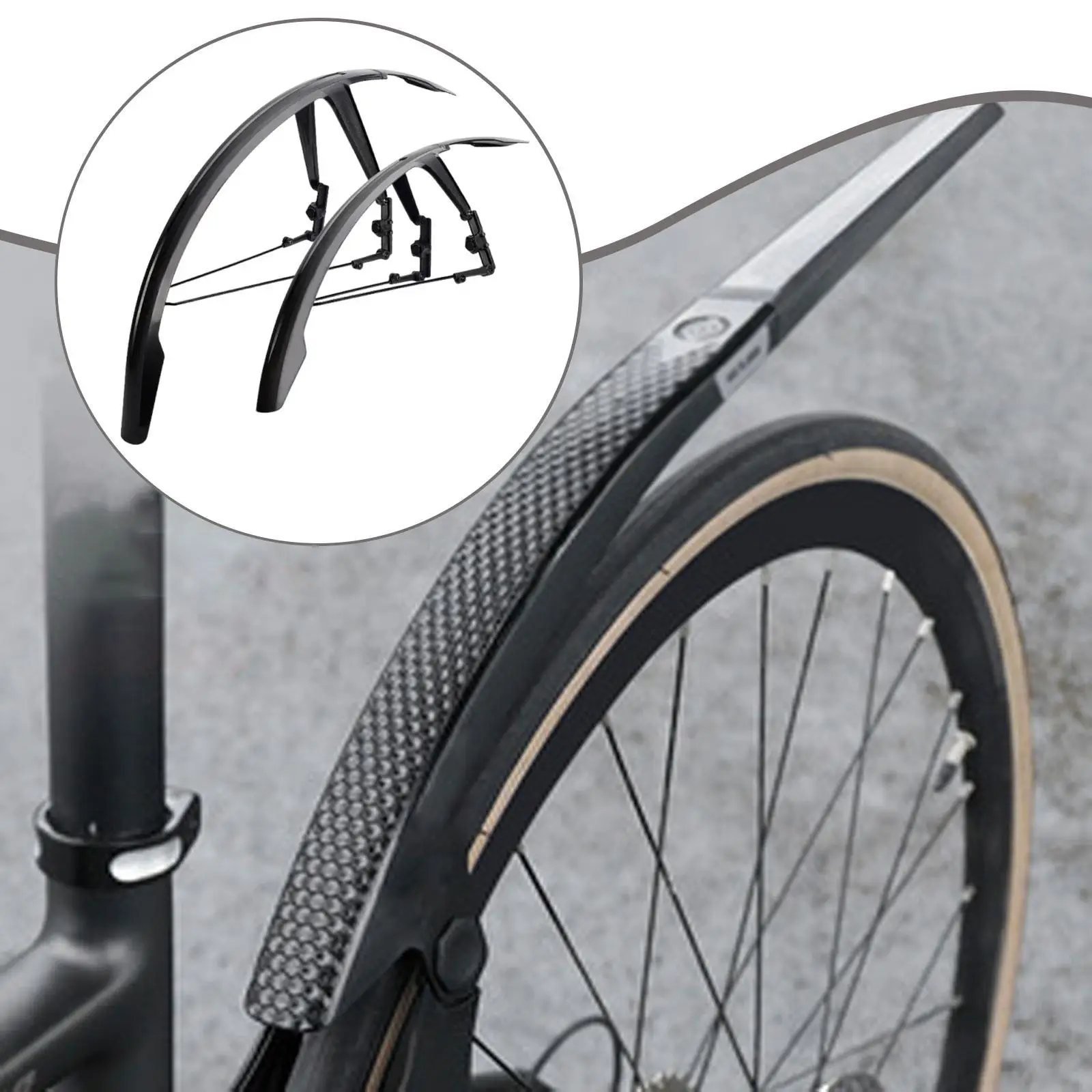 Cycling Mudguard Set PP Nylon Streamlined Mud Flaps Bicycle Parts Splash Shields for Road Bikes and Gravel Adventures