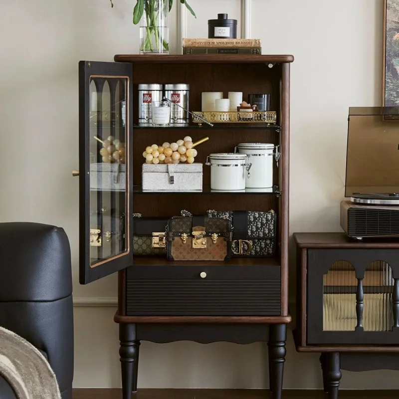 باب زجاجي فرنسي عتيق، خزانة مشروبات من الخشب الصلب، غرفة المعيشة، خزانة عرض أمريكية، خزانة تلفزيون، شبكة كابي مع جانب