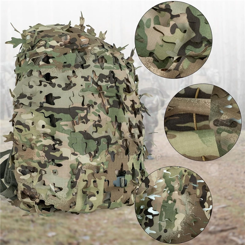 Biônico camo net esporte mochila capa 3d laser árvore forma camuflagem caça sacos capa paintball paraquedista caça acessórios