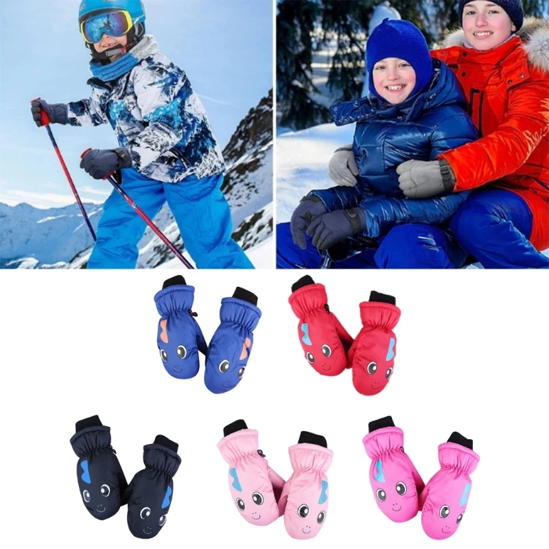 Children Ski Gloves Warm & Waterproof Kids Ski Gloves Snow Mittens for Outdoor Activities Suitable for Ages 3-6 Years A2UB