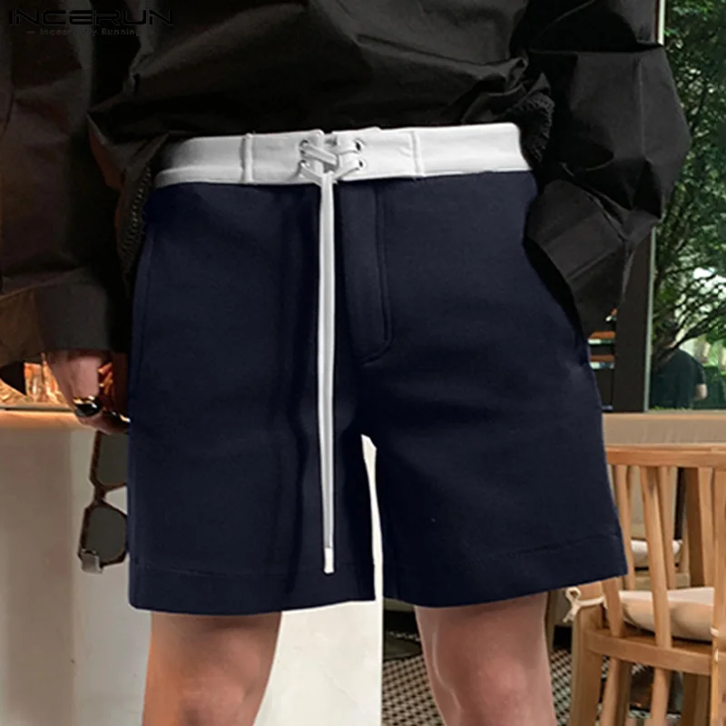 

2025 Men Casual Shorts Patchwork Lace Up Loose Summer Streetwear Fashion Men Bottoms Leisure Male Shorts S-5XL INCERUN