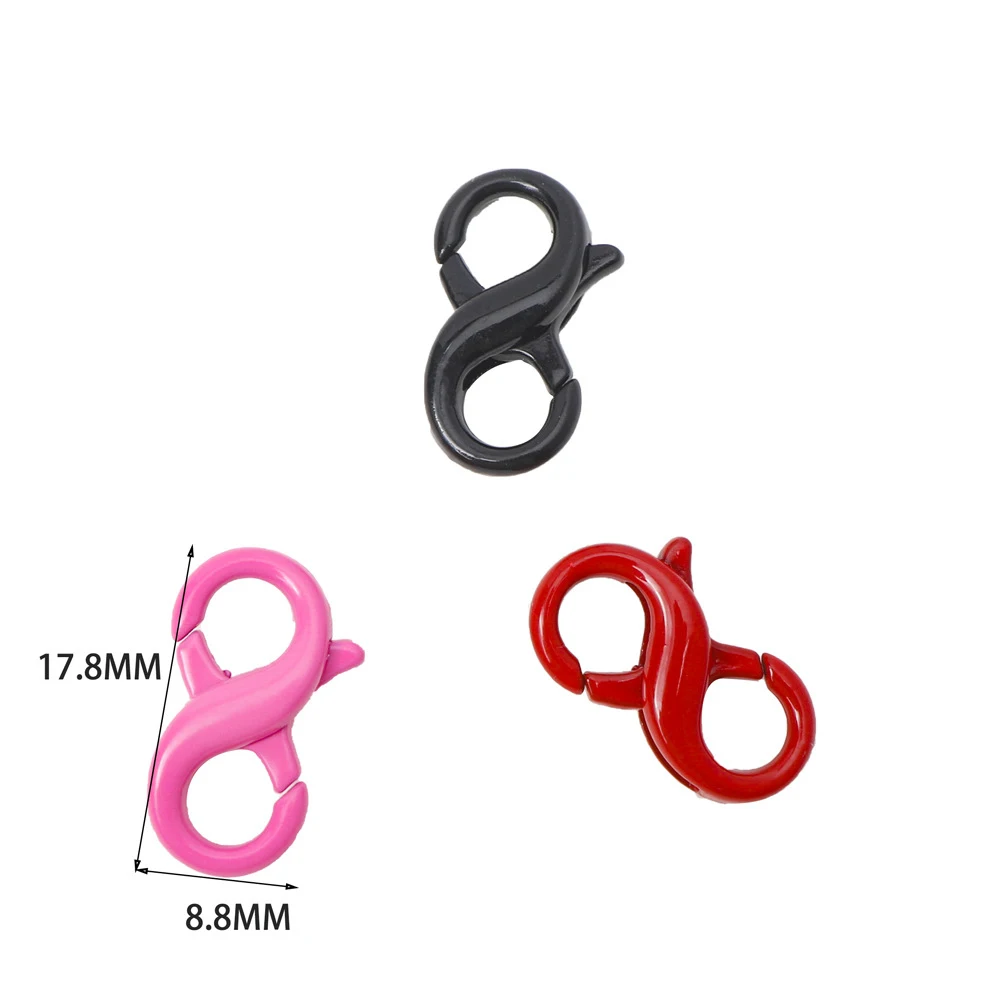 5Pcs Double Opening Lobster Clasp Zinc Alloy 8 Shape Snap Hook DIY Jewelry Making Keychain Bag Pendant Connector Accessories