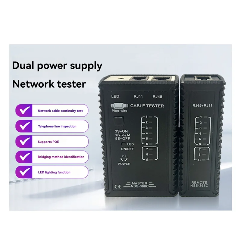 Ingenious-Lan RJ45 RJ11 Тестер кабеля Интернет-телефонный кабель Сетевой инструмент Тестер телефонной линии Интернет-кафе