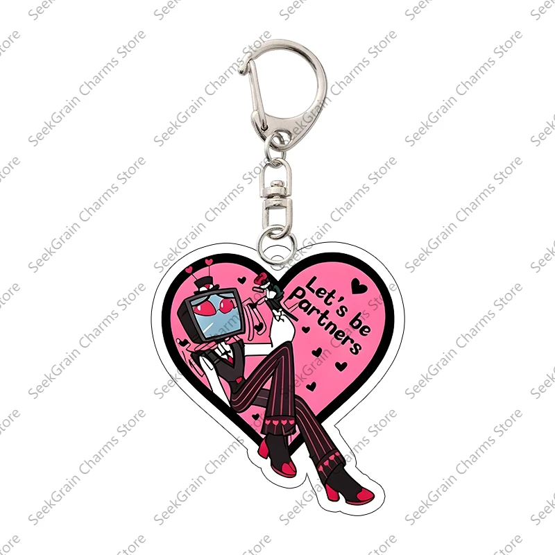 Angel Dust Vox Husk Hazbin Hotel Acrylic Keychain Bag Pendant Cartoon Anime Decoration Affordable Accessories Hot Birthday Gift view 6