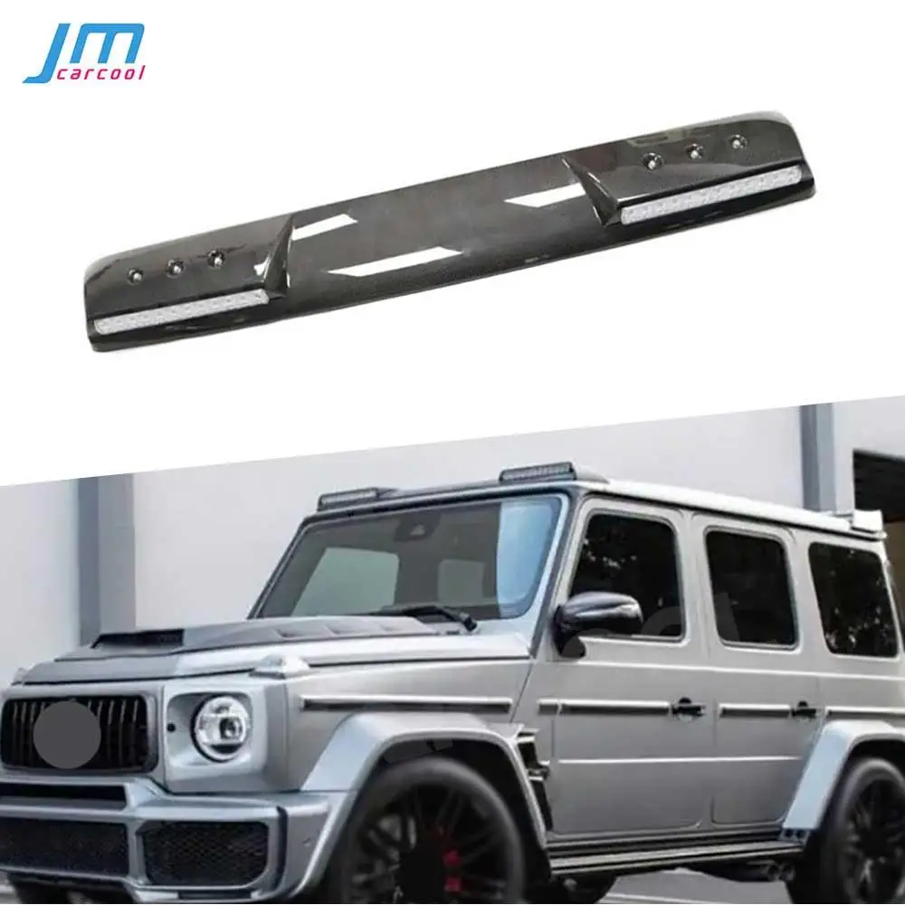 

Carbon Fiber Car Front Roof Spoiler Wing LED Light for Benz G Class W464 G350 G400 G500 G63 G65 2019- 2022 Bodykits Decoration