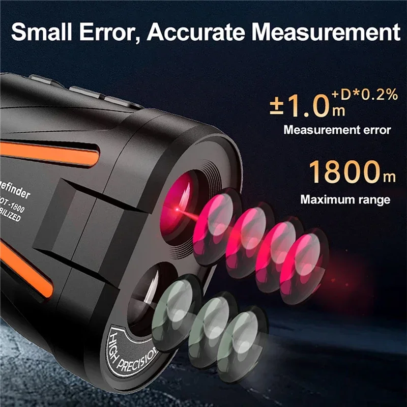 Golf Laser Rangefinder for Hunting Range Finder With Slope 1800m Compensation for Golfer Distance Meter 6X Magnification