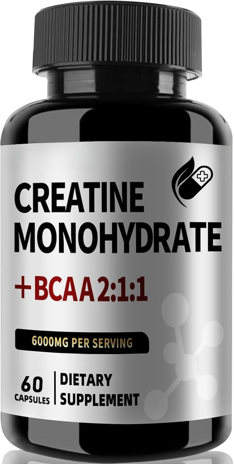 Creatine Monohydrate Supplement, Supports Muscle Mass Building, Athletic Strength, Recovery, 30/60/120 Capsules