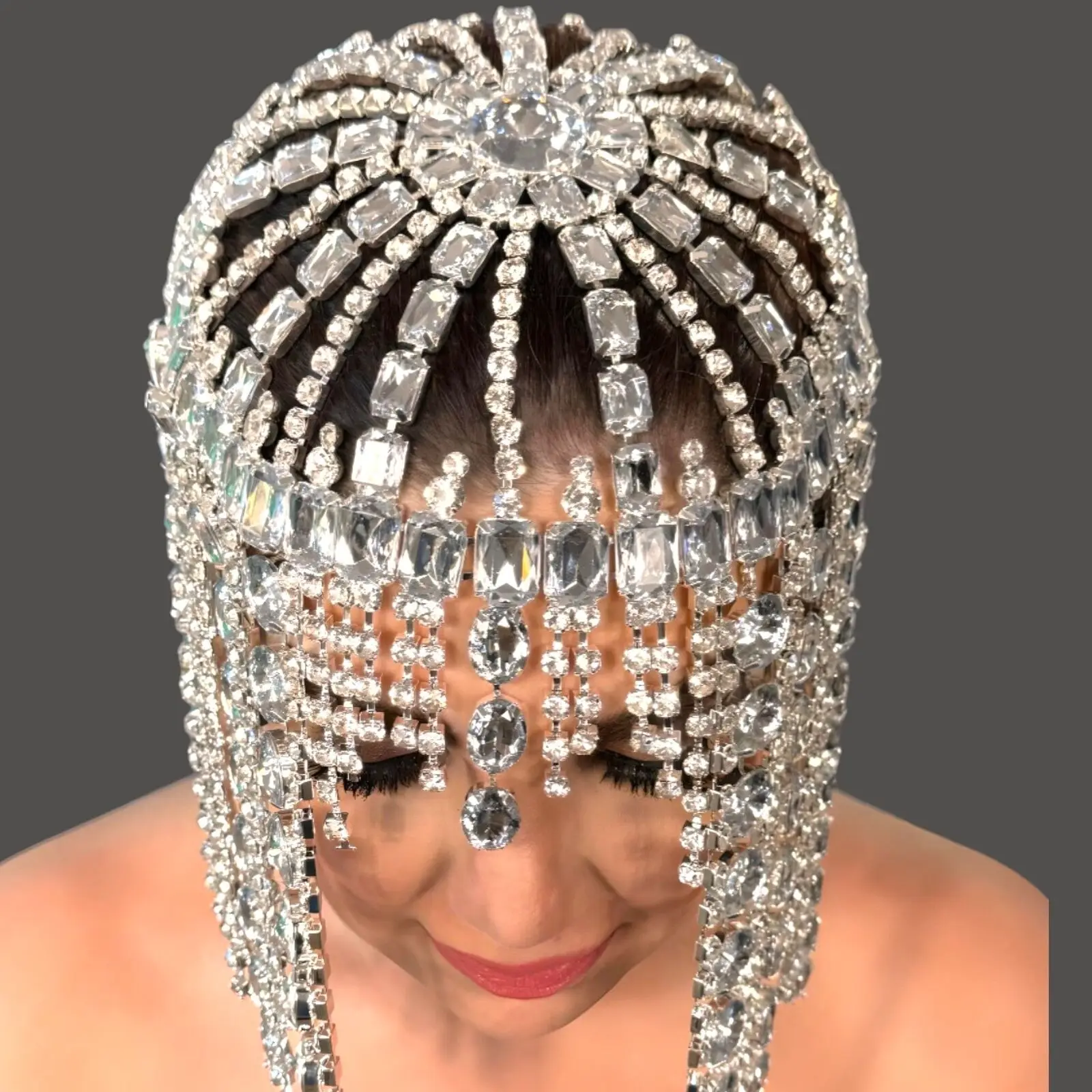 

Gold Silver Crystal Tassel Headpiece Flapper Rhinestone Head Chain for Women 1920s Gatsby Party Wedding Belly Dance Hair Jewelry