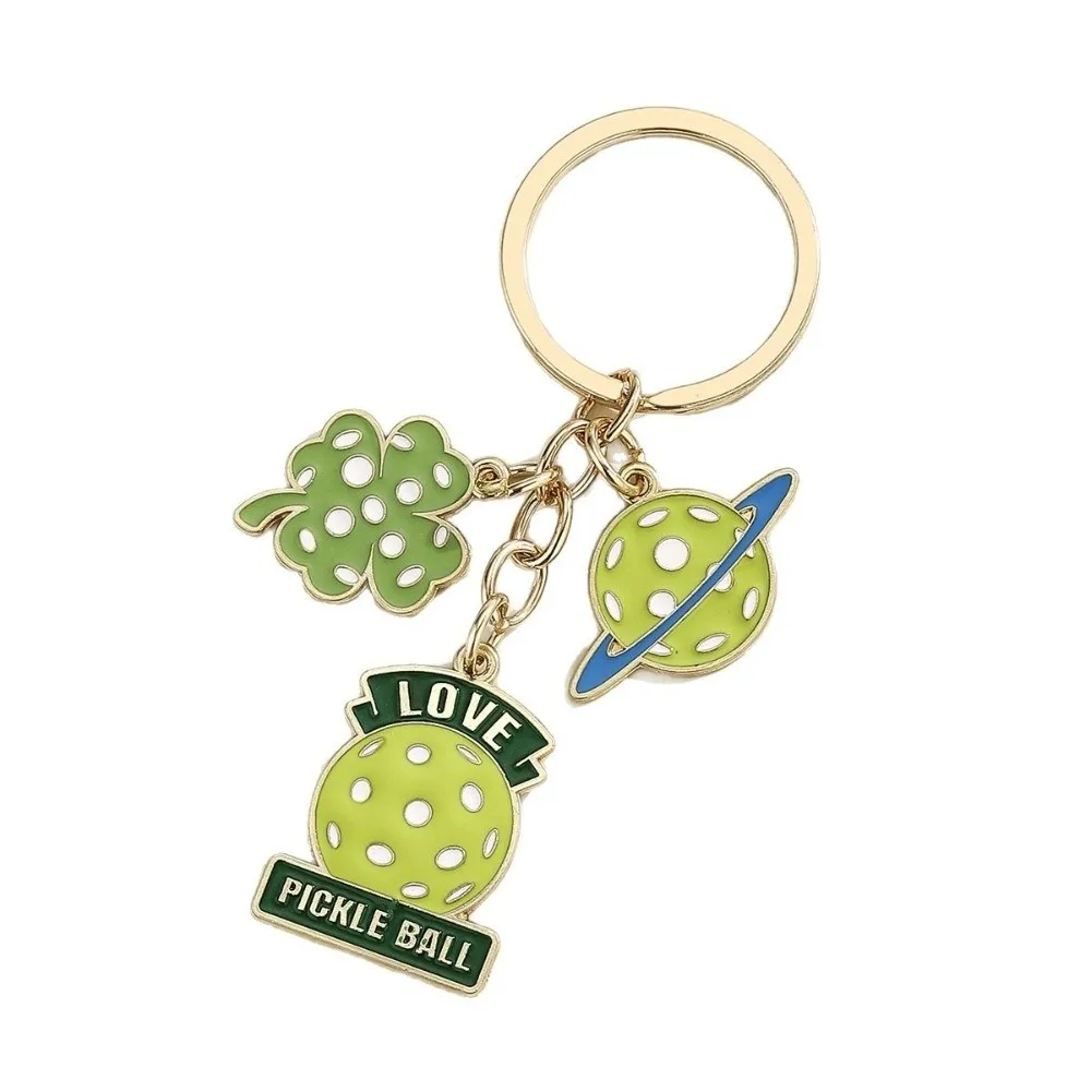 New Metal Pickleball Keychain Souvenir Creative Pickleball Racket Keychain Portable Enthusiast Gift Bag Charm