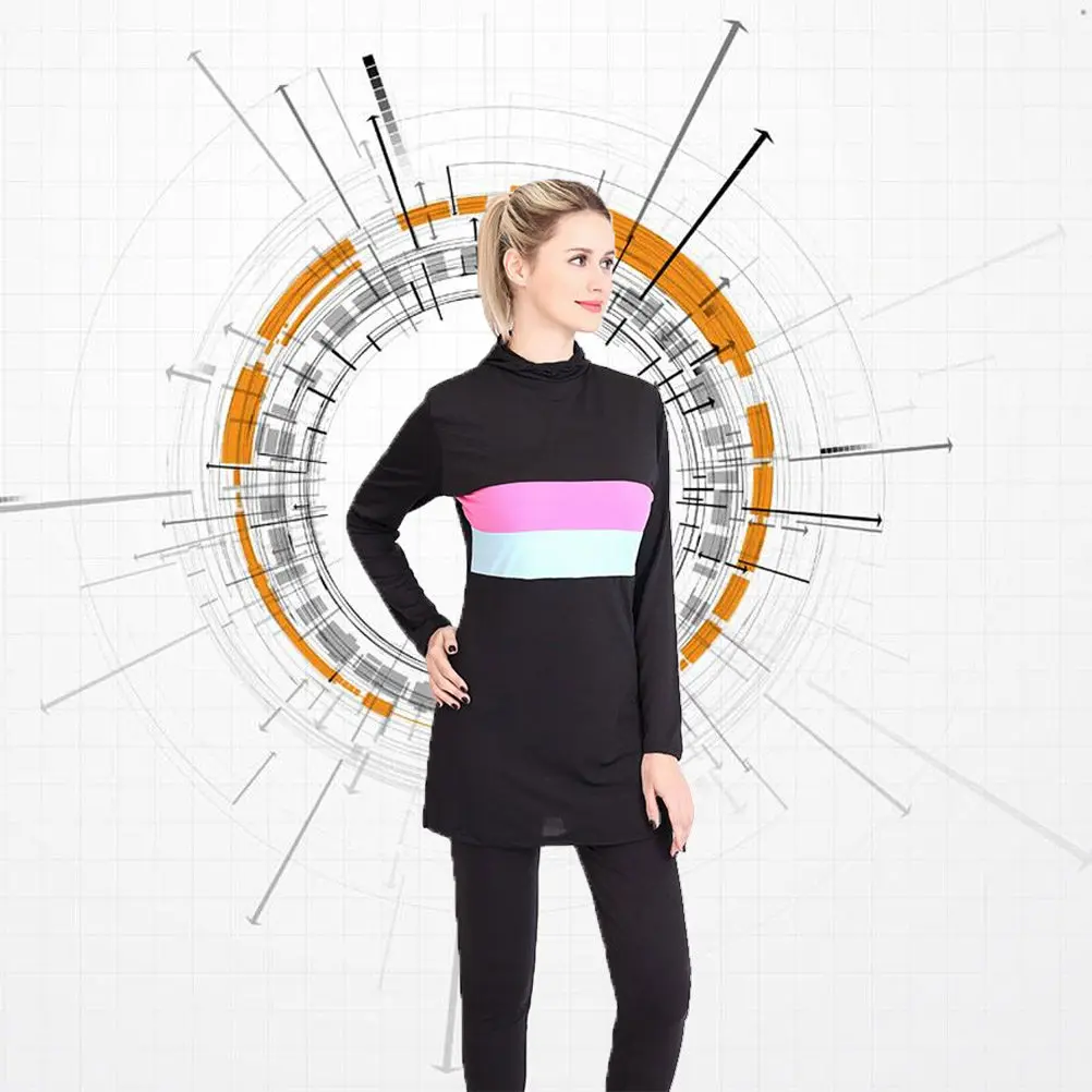 

Купальник из двух частей, женский, с длинными рукавами, фиолетовый, размер XXL, шикарная спортивная пляжная одежда, купальник для серфинга, бикини для летнего отдыха