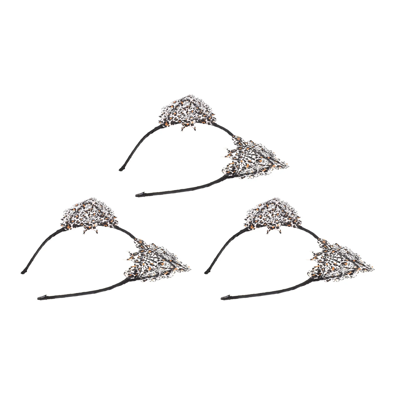 

3 Pcs Accessories Cat Ear Headband Bride Leopard Dress Fabric Headbands Women Hair Ornament