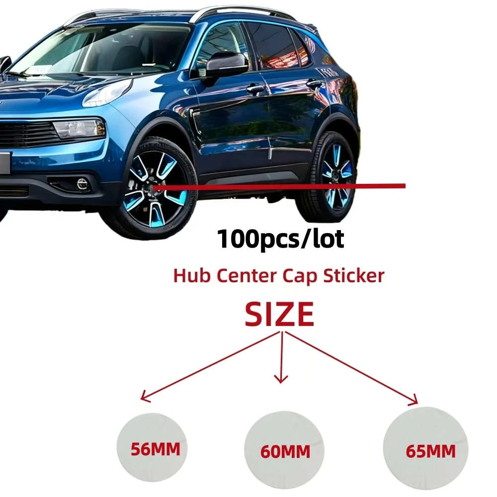 

100pcs/Set Size 56mm 60mm 65mm Sticker Car Wheel Hub Center Caps Hubcaps Covers Decal Logo Badge Emblem Car Accessories