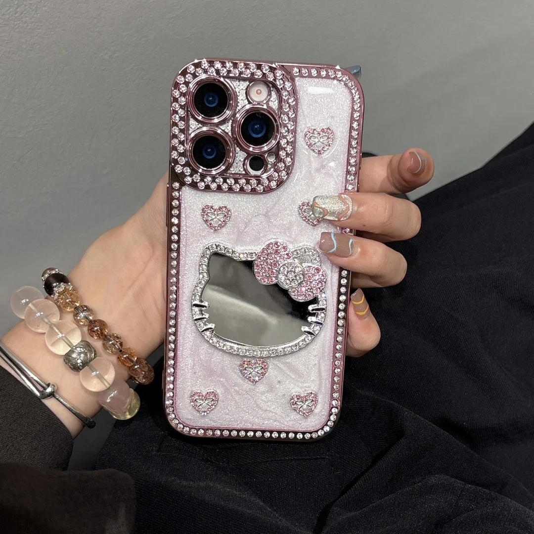 

Luxury Anime Diamond Bing Glitter mirror Phone Case For iPhone 11 12 13 14 15 16 17 Air Pro Max Sparkling protection Cover Coque