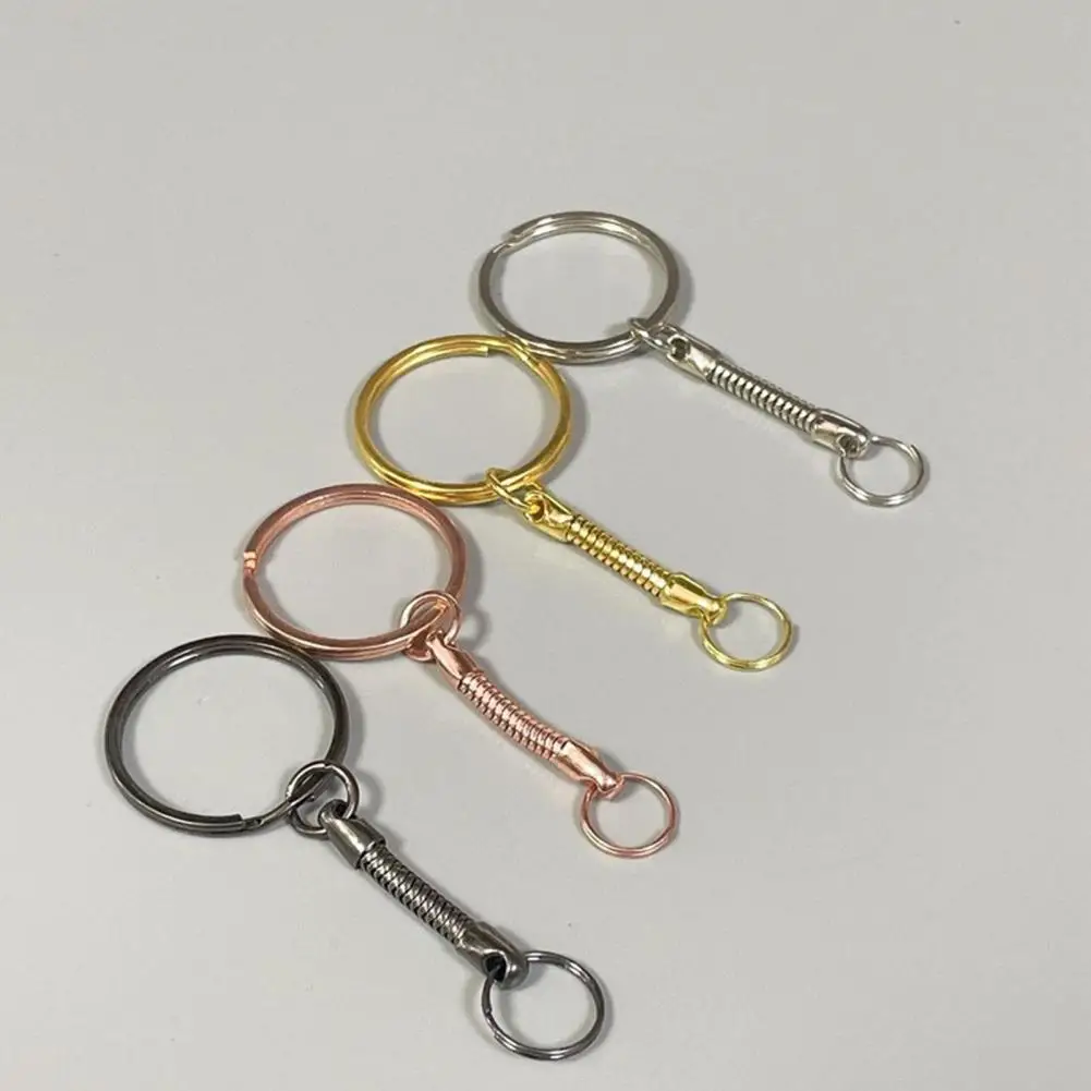 Metal Mini Keychain Split Rings Keyfob Key Rings Lobster Clasp Key Pendant Key Ring Holder Jewelry Hanging Chain DIY Keyring