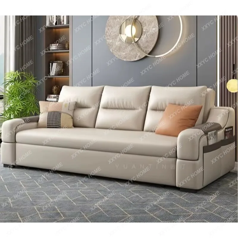 

Электрический диван-кровать ML из кожи Напа для малогабаритных квартир, складной, многофункциональный, с функцией хранения, в стиле легкой роскоши.