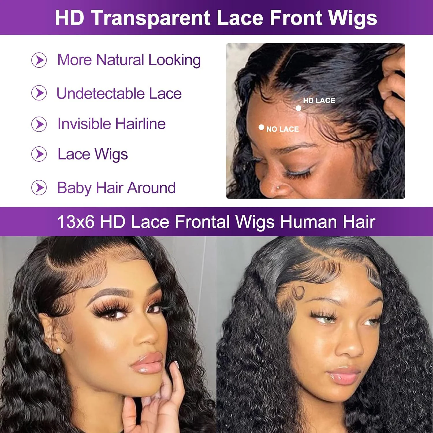 42 بوصة 13X6 موجة عميقة الدانتيل الجبهة الباروكات شعر الإنسان 200 الكثافة شعر بشري مجعد شعر مستعار HD الدانتيل الباروكات الأمامية قبل قطعها للنساء #2