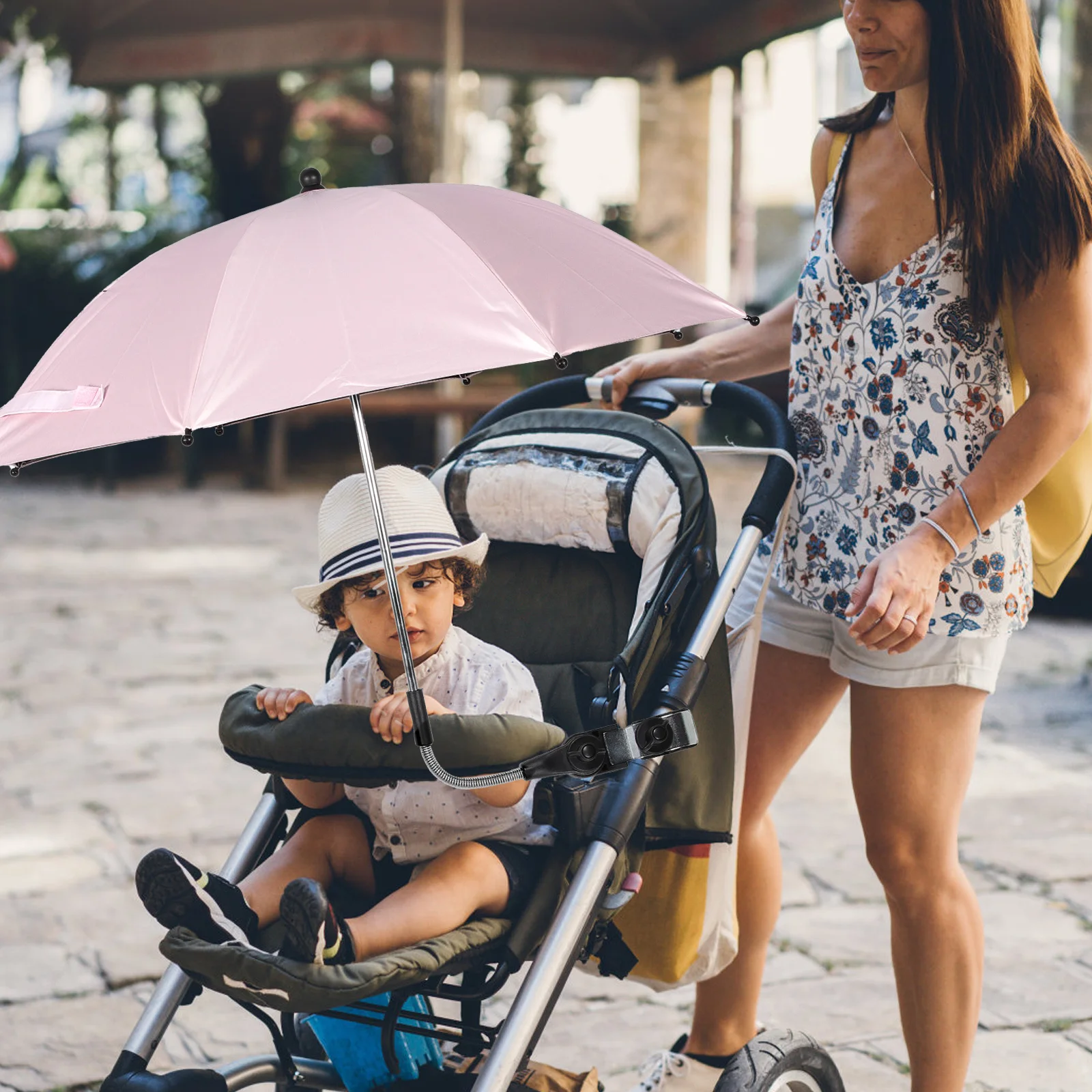 

Baby Stroller Umbrella Uv Protection Adjustable Lightweight Sunshade Umbrella for Outdoor Use Stroller Accessories Parasol