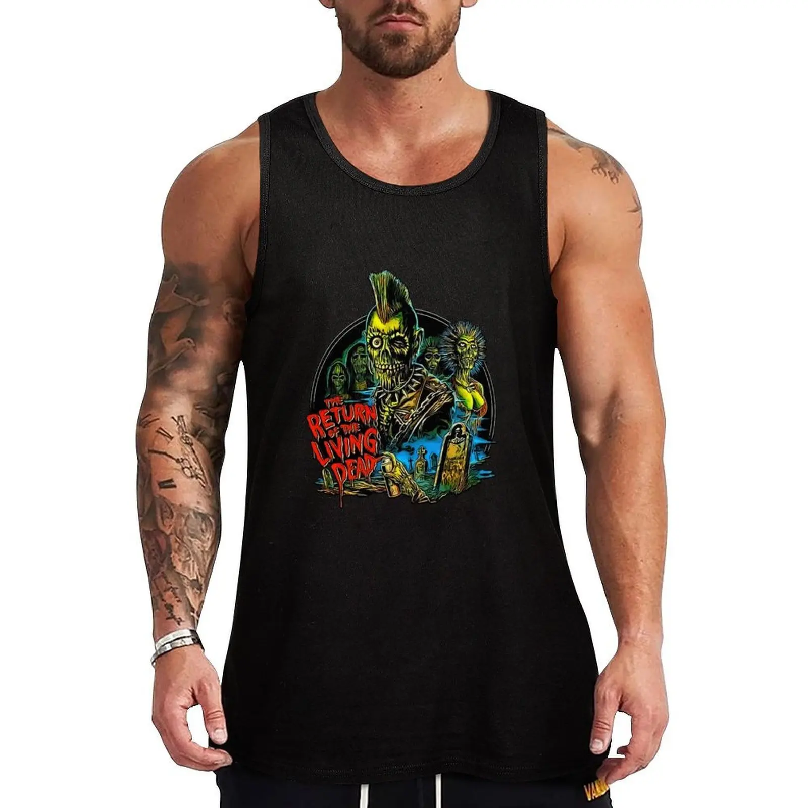 

Return of the Living Dead Tarman Poster Tank Top Men's gym t-shirts sports vest anime Top