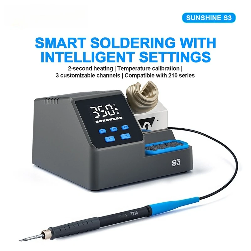 S3 60W Smart Soldering Station Intelligent Temperature Control Compatible with 210 Tips Phone Repair Tools
