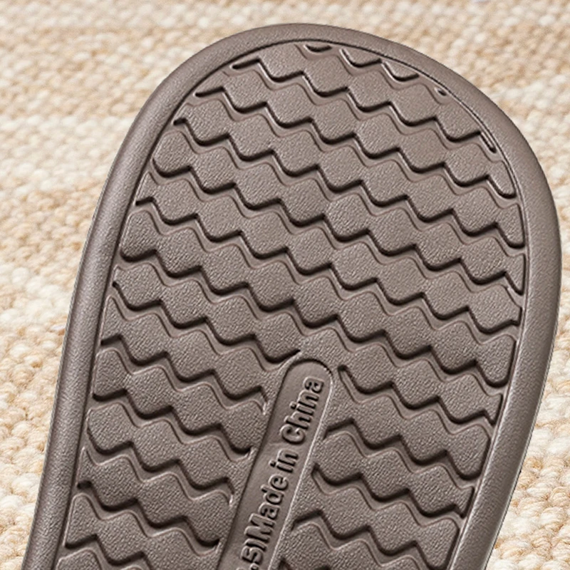 PU-Leder Wasserdichte Hausschuhe aus Baumwolle für Herren, Karomuster, dicke Plateausohle, Plüsch-Pantoffeln, bequeme, weiche Sohle, warme Hausschuhe für den Innenbereich – Detail 6