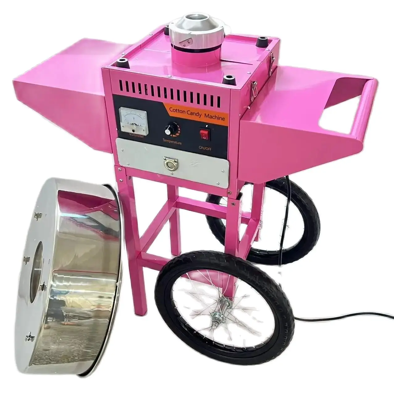 Commercial Electric 110V 220v Cotton candy machine with cart Commercial candy floss machine