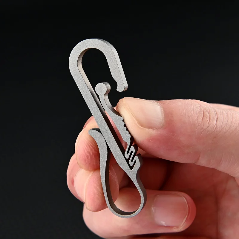 Titanium Keychain Car Key Holder Key Ring Super Lightweight For Belt Key Chain Carabiner Hanging Buckle EDC Tools