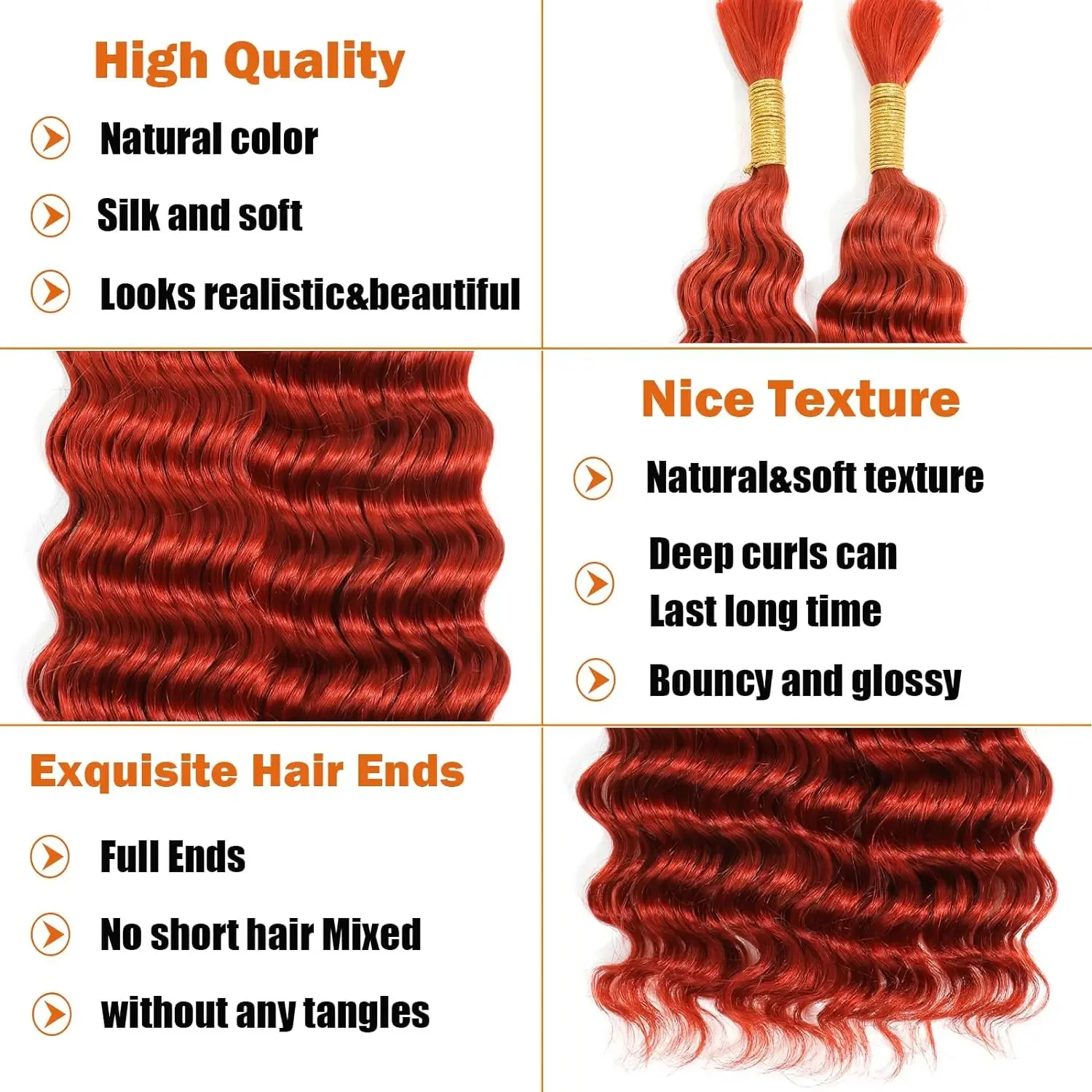 Mèches Deep Wave Brésiliennes 100% Naturelles, 28amaran, Extensions de Cheveux Vierges, Sans Trame, pour Tresses Boho, pour Femme Noire